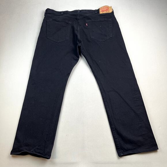 Levis 501 Jeans Mens 42x30 Black Denim Original Fit Straight Leg Charcoal Wash - Picture 1 of 14